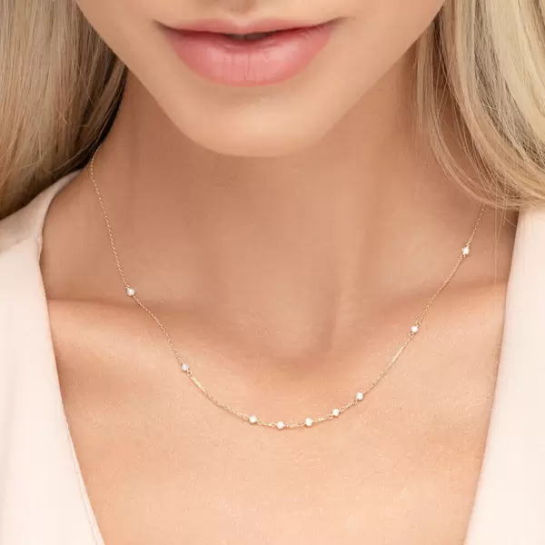 Leaf Jewelry Halskette White Pearls, 14 K Gelbgold Rabatt