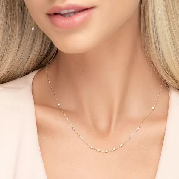 Leaf Jewelry Halskette White Pearls, 14 K Gelbgold Rabatt