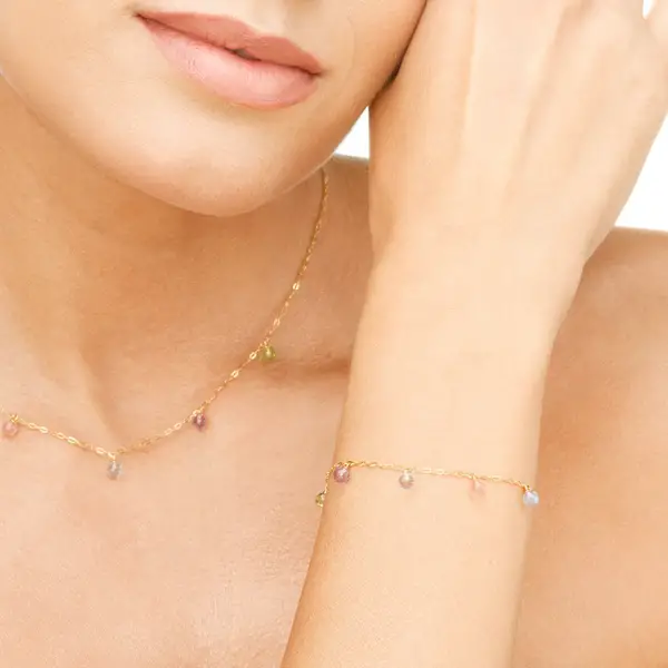 Leaf Jewelry Halskette Sweet Gems, 14K Gelbgold Günstig kaufen