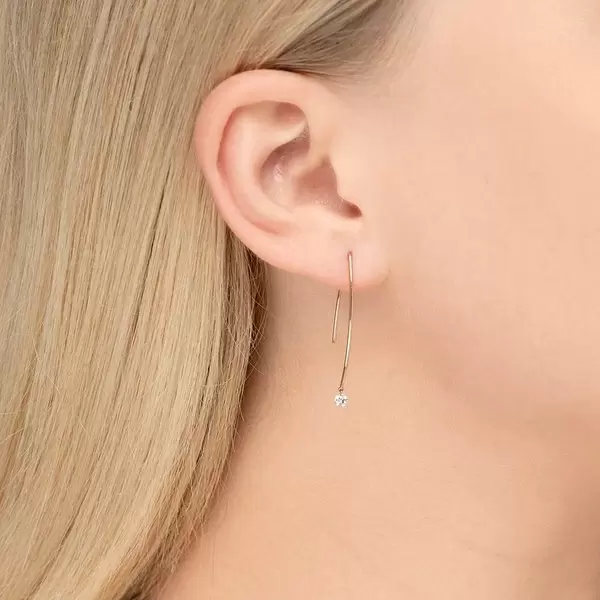 Leaf Jewelry Creole Pure M Diamant 18 K Roségold Versandkostenfrei