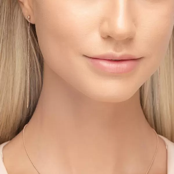 Leaf Jewelry Ohrringe Ball Chain, 14 K Rosegold Muttertagsangebot