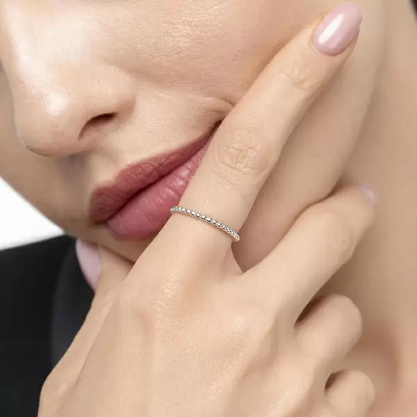 Leaf Jewelry Ring Kugel, 18 K Weissgold Heißer Verkauf