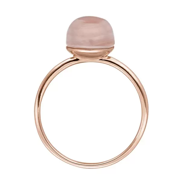 Leaf Jewelry Ring Cabochon II, 14 K Rosegold, Rosenquarz Riesige Ersparnisse