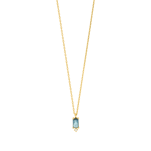 Leaf Jewelry Halskette London Blue Topas, 14K Gelbgold Auslauf