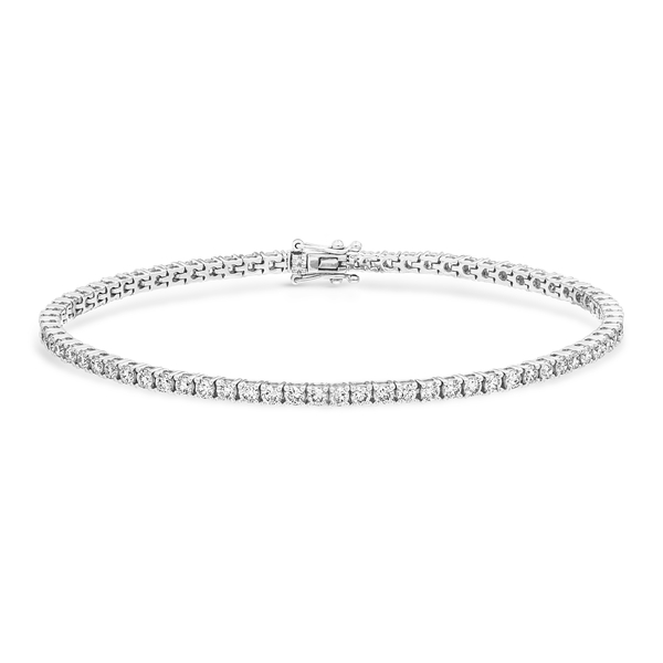 Leaf Jewelry Tennisarmband mit Diamanten, Weißgold, 3.42ct, 17.0cm Fabrikverkauf