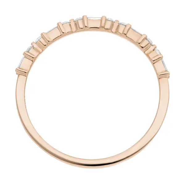 Leaf Jewelry Ring mit Baguette Diamanten, 14K Rosegold Limitierter Zeitrabatt