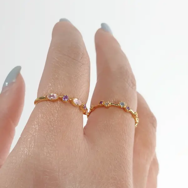 Leaf Jewelry Silber Ring, Eternity Gems, Gelbgold Vatertagsangebot