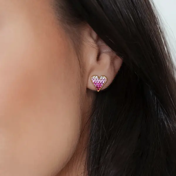 Leaf Jewelry Ohrstecker Pink Valentine, 18 K Gelbgold vergoldet Lagerräumung