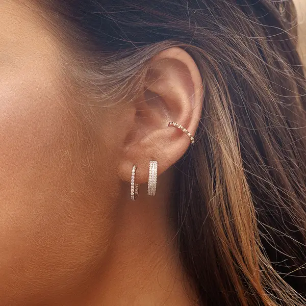 Leaf Jewelry Creole Shiny mit Zirkonia, 18 K Gelbgold vergoldet Neueste Mode