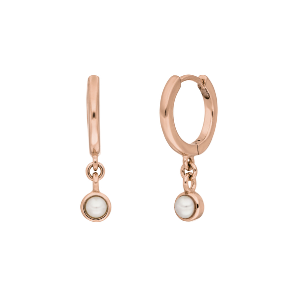 Leaf Jewelry Creole Pure mit Perle, 18 K Rosegold vergoldet Super Rabatt