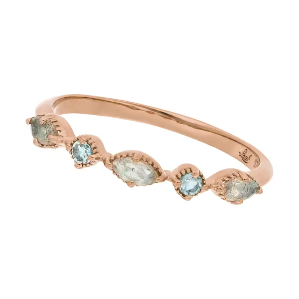 Leaf Jewelry Silber Ring, Oval Gems, Rosegold Blitzverkäufe