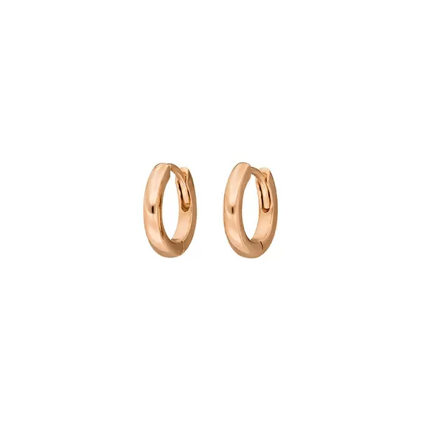 Leaf Jewelry Mini-Klappcreolen, 18 K Rosegold vergoldet Vatertagsangebot
