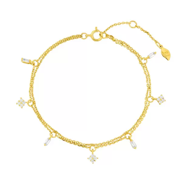 Leaf Jewelry Armkette CRYSTAL, 18 K Gelbgold vergoldet Tägliche Deals