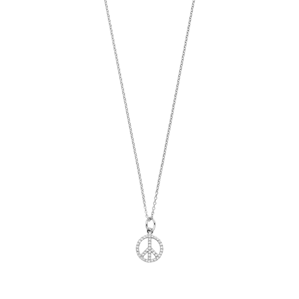 Leaf Jewelry Halskette Peace mit Zirkonia, 925 Sterlingsilber Nur für heute