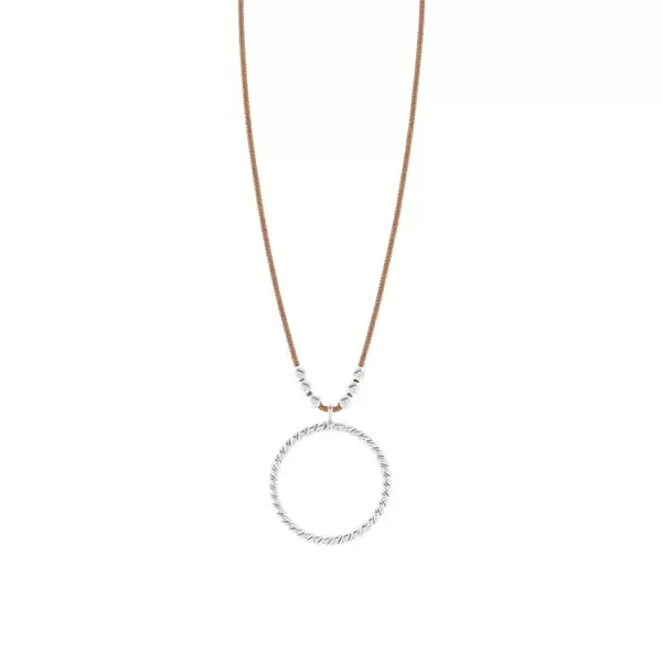Leaf Jewelry Glückshalskettchen Circle, 925 Sterlingsilber, Beige Online Shopping