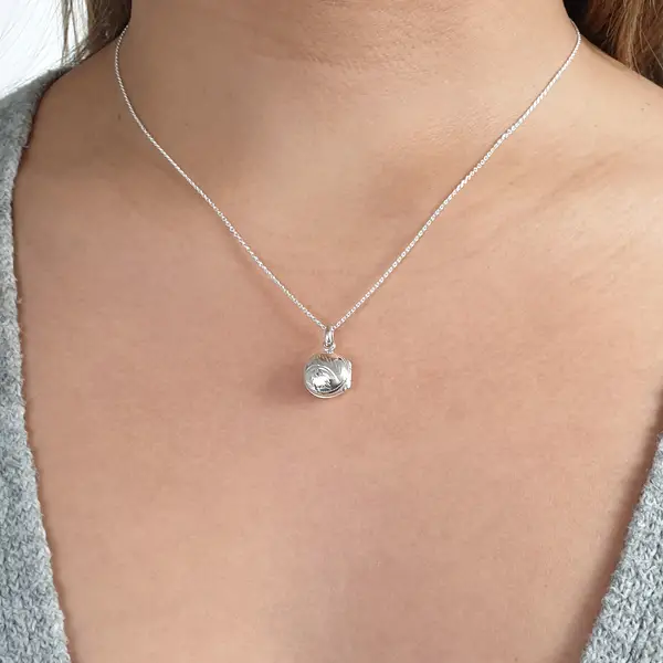 Leaf Jewelry Silber Medaillon Halskette Jubiläumsangebot