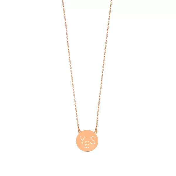 Leaf Jewelry Halskette YES, 18 K Rosegold vergoldet Zeitlich begrenztes Angebot