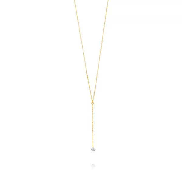 Leaf Jewelry Halskette Y-Pure Diamant, 18 K Gelbgold Bis zu 50% Rabatt