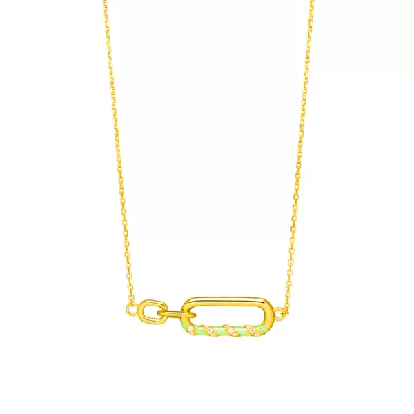 Leaf Jewelry Silber Halskette, Gelbgold, Neon Twist Blitzverkäufe