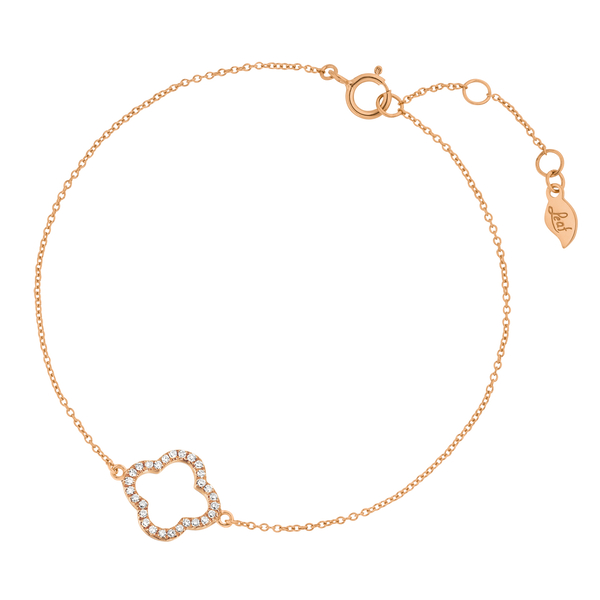 Leaf Jewelry Armkette Clover mit Diamanten, 18 K Roségold Saisonale Angebote