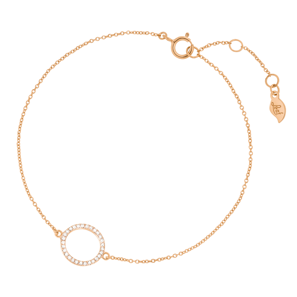 Leaf Jewelry Armkette Circle mit Diamanten, 18 K Roségold Super Sparpreis