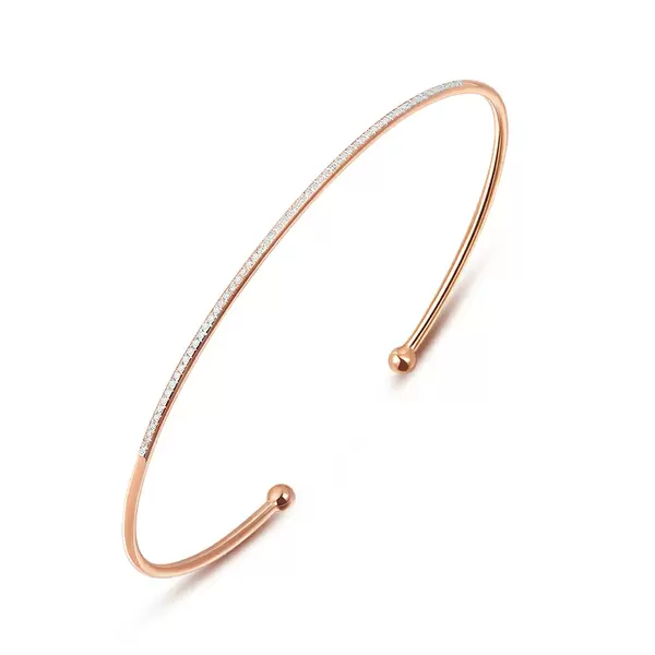 Leaf Jewelry Armreif Circle mit Diamanten, 18 K Rosegold Begrenzte Freigabe