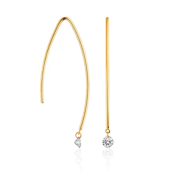 Leaf Jewelry Creole Pure M Diamant, 18 K Gelbgold Super Rabatt