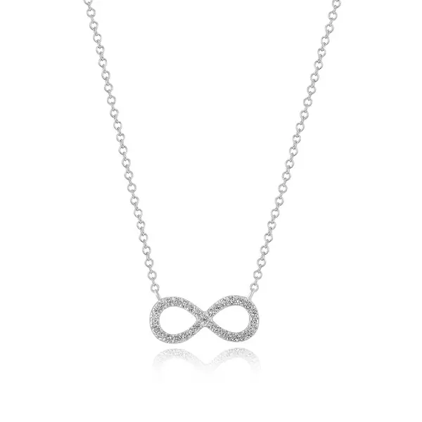 Leaf Jewelry Halskette Infinity mit Diamanten, 18 K Weissgold Preisnachlass