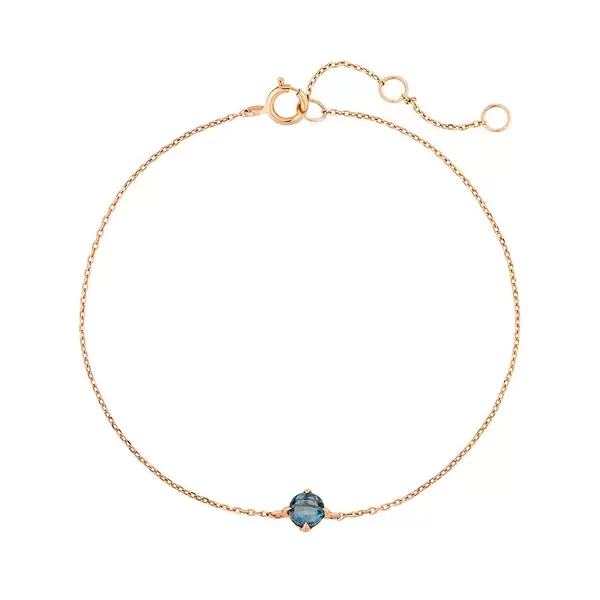 Leaf Jewelry Armkette Cabochon, Blue Topaz, 14 K Rosegold Online Outlet