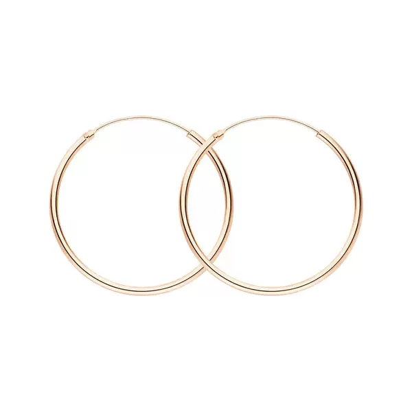 Leaf Jewelry Creole Rund L, 40mm, 14 K Rosegold Neueste Stile