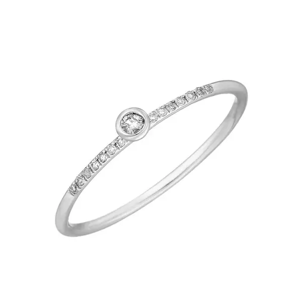 Leaf Jewelry Ring Petite, White Diamond, 14 K Weißgold Letzte 2 Tage