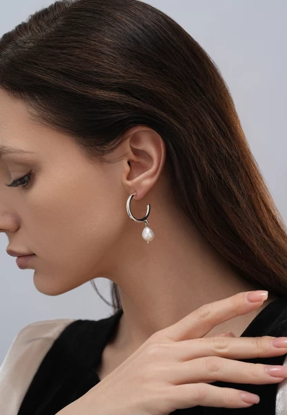 Leslii Creolen Pearls Silber Tiefpreis