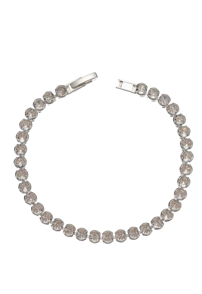 Leslii Armband Kristall glänzend SIlber Weiß Limitierter Zeitrabatt
