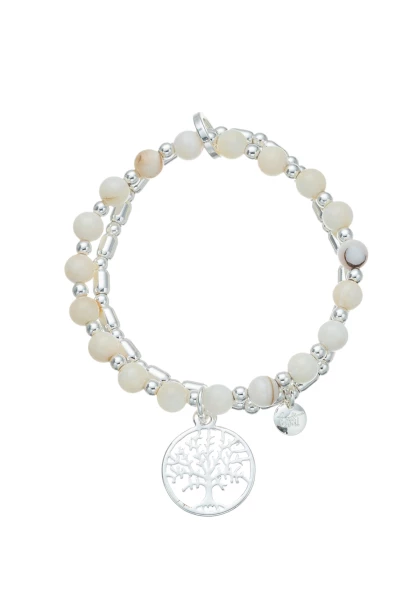 Leslii Armband Lebensbaum Kugeln Silber Online Outlet