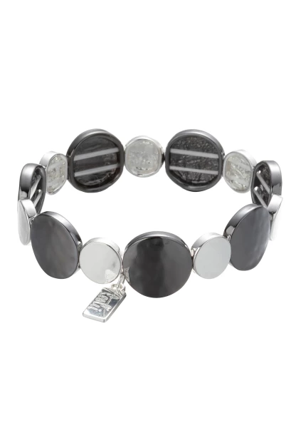 Leslii Armband Round Look in Silber Schwarz Tägliche Deals
