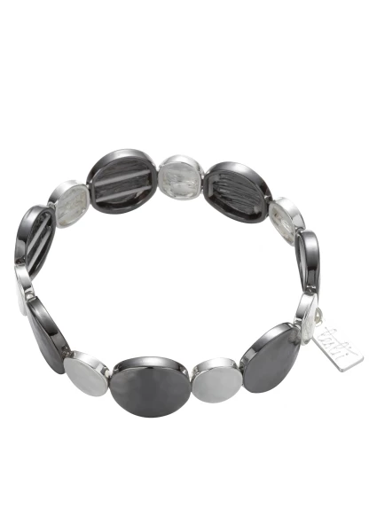 Leslii Armband Round Look in Silber Schwarz Tägliche Deals