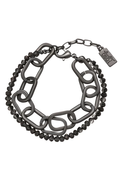 Leslii Armband Glieder Glasperlen in Schwarz Super Sparpreis