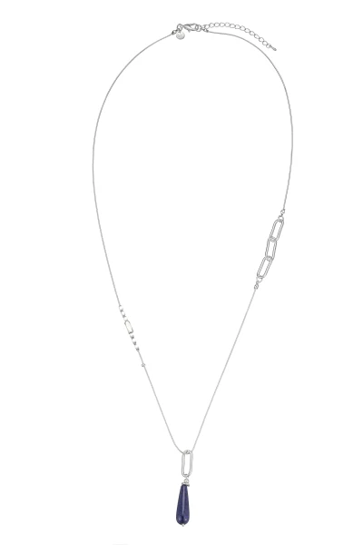 Leslii Lange Halskette Stein-Anhänger Blau Discount Store für neue Produkte