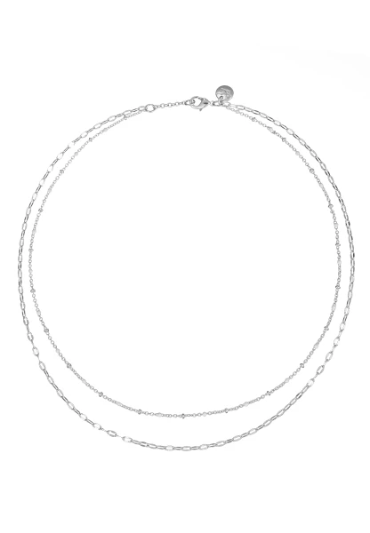 Leslii kurze Layering-Kette Recycled versilbert Begrenzte Freigabe
