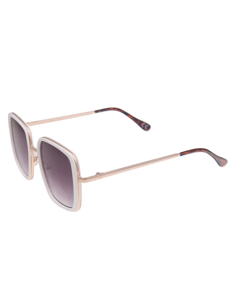 Leslii Sonnenbrille Square Look Eckig Damen Sunglasses Designerbrille in Weiß Gold Fabrik Onlineshop