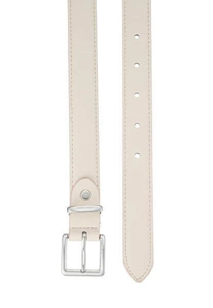Leslii schmaler Gürtel Leder/PU | Weiß Flash Sale