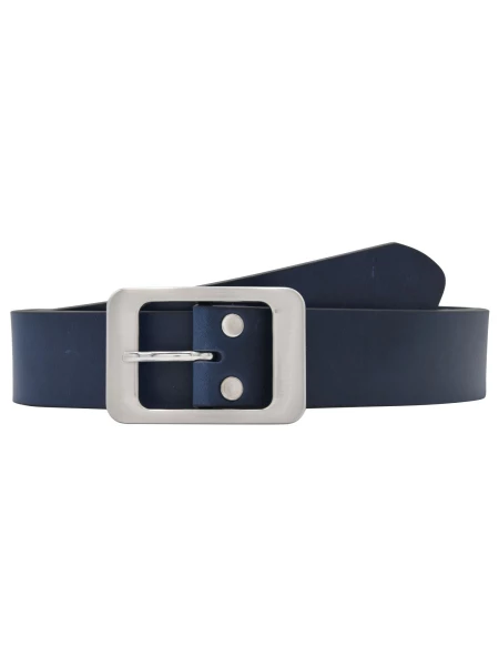 Leslii Gürtel echter Leder-Gürtel Rindsleder Basic dunkelblauer Gürtel Breite 4cm Navy Silber Blau VIP-Rabatte