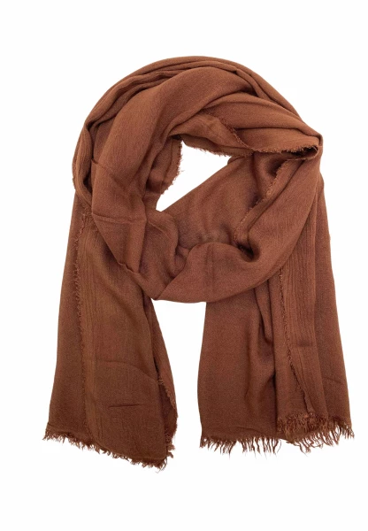 Leslii Schal Uni Viskose Bambus Cognac Braun Blitzangebot