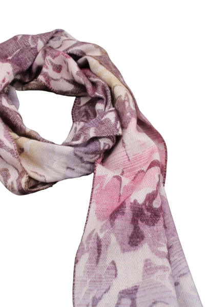 -50% SALE Leslii Schal Blumen-Muster Rosen gemusterter Fransen-Schal Muster-Schal in Pink Lila Speichern exportieren