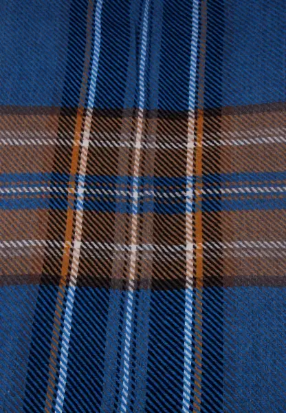 -50% SALE Leslii Schal Streifen-Muster blauer Schal Fransen-Schal gemustert in Blau Schwarz Outlet