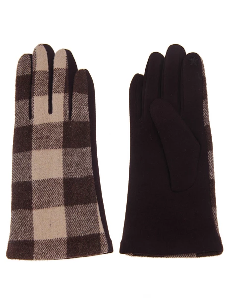 Leslii Handschuhe Karo braun Hotsell