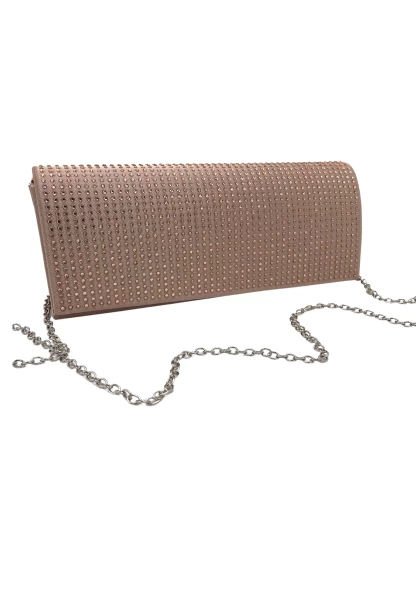 Leslii Clutch Handtasche Glitzer Steinchen in Nude Black Friday
