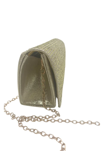 Leslii Clutch Handtasche Glitzer Steinchen in Gold Osterangebot