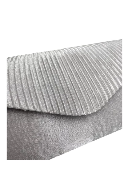 Leslii Clutch Handtasche Schimmer in Grau Lagerräumung