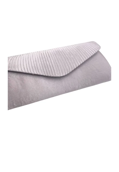Leslii Clutch Handtasche Schimmer in Grau Lagerräumung